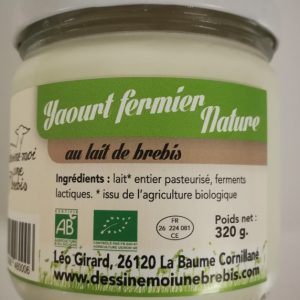 YAOURT NATURE BREBIS BIO 320G