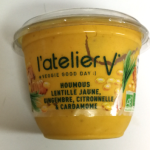 HOUMOUS DE LENTILLE JAUNE GINGEMBRE&CITRONELLE L'ATELIER V