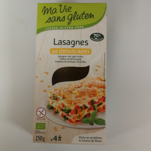 LASAGNES AUX LENTILLES JAUNES SANS GLUTEN 250G