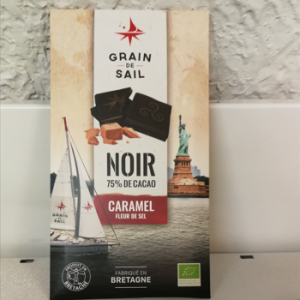 CHOCOLAT NOIR CARAMEL ET FLEUR DE SEL 100 G BIO